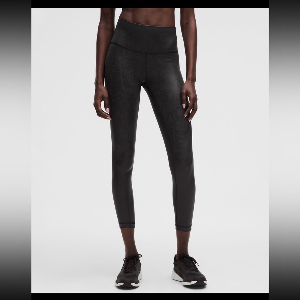 Lululemon Wunder Train HR Tight 25" Matte Foil in Matte Shine Black 12